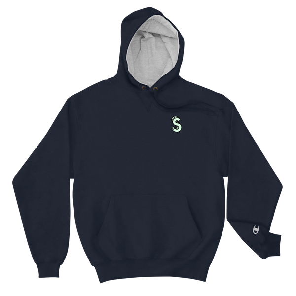 Champions x StrongHaule Green "S" Design Hoodie (Bleu Gitane)