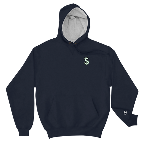Champions x StrongHaule Green "S" Design Hoodie (Bleu Gitane)