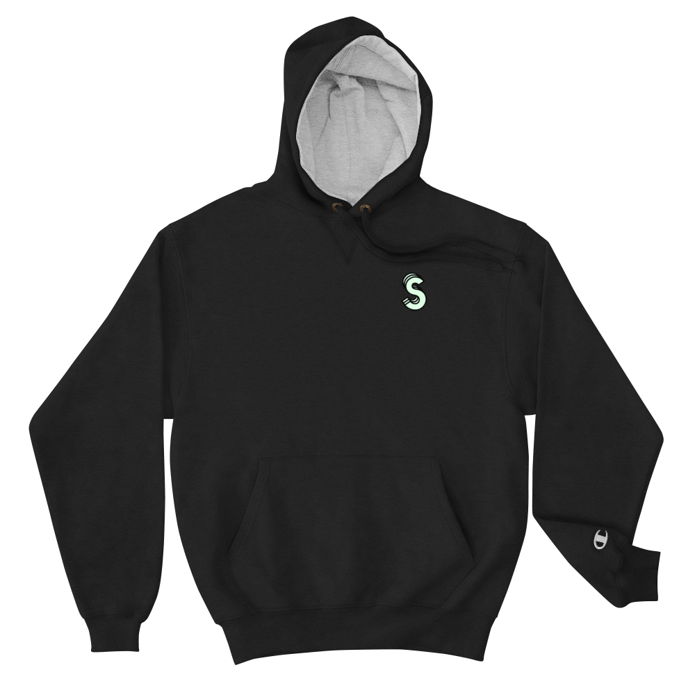 Champions x StrongHaule Green "S" Design Hoodie (Charcoal Black)