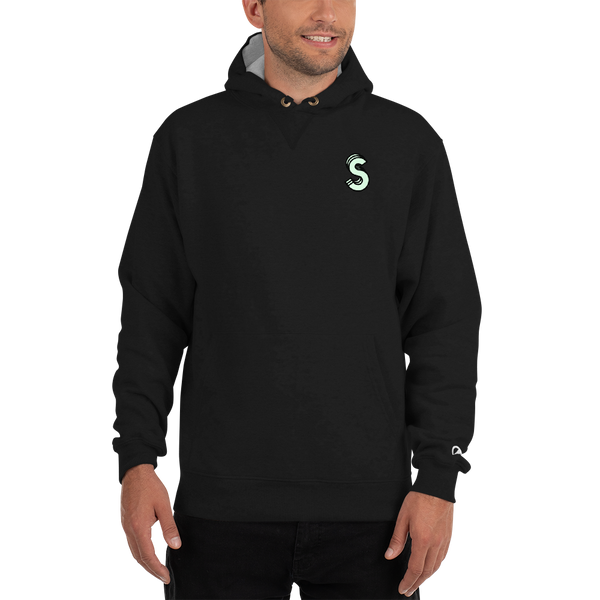 Champions x StrongHaule Green "S" Design Hoodie (Charcoal Black)