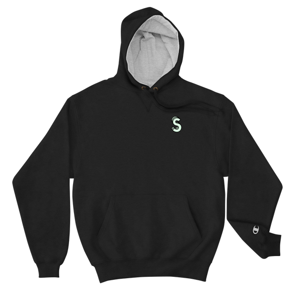 Champions x StrongHaule Green "S" Design Hoodie (Charcoal Black)