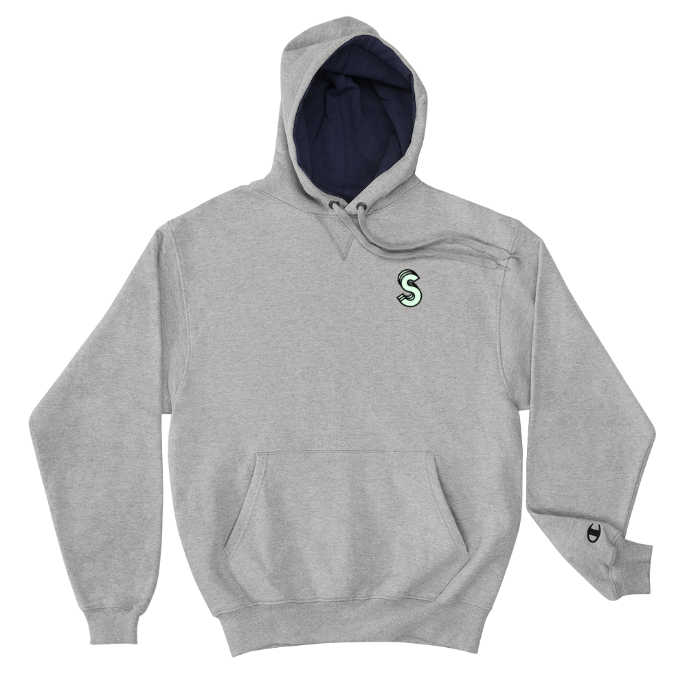 Champions x StrongHaule Green "S" Design Hoodie (Slate Grey)