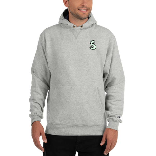 Champions x StrongHaule Green "S" Design Hoodie (Slate Grey)